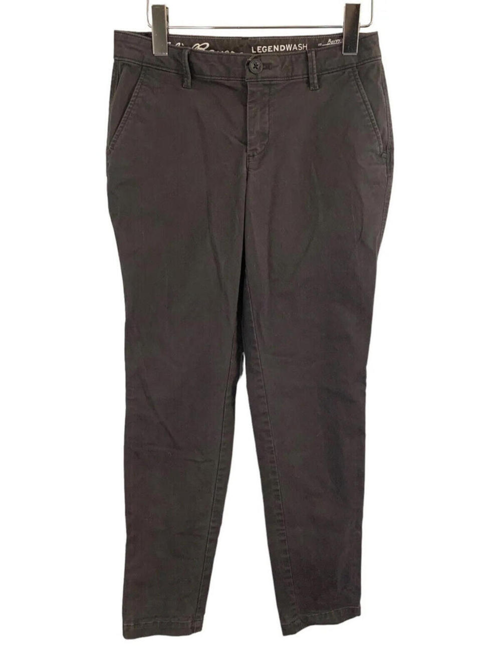 Eddie Bauer Pants Women Size 0 Boyfriend Slim Gray Chino Legend Wash Mid Rise